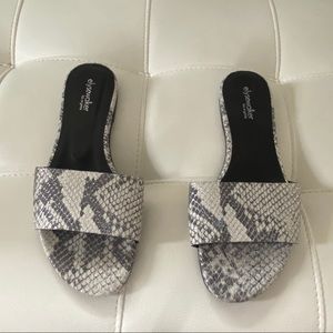 ELYSE WALKER Snake Print “Chutney” Flat Sandals 37